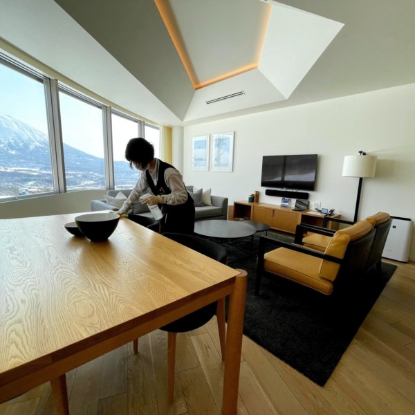 HKP staff cleaning theroom